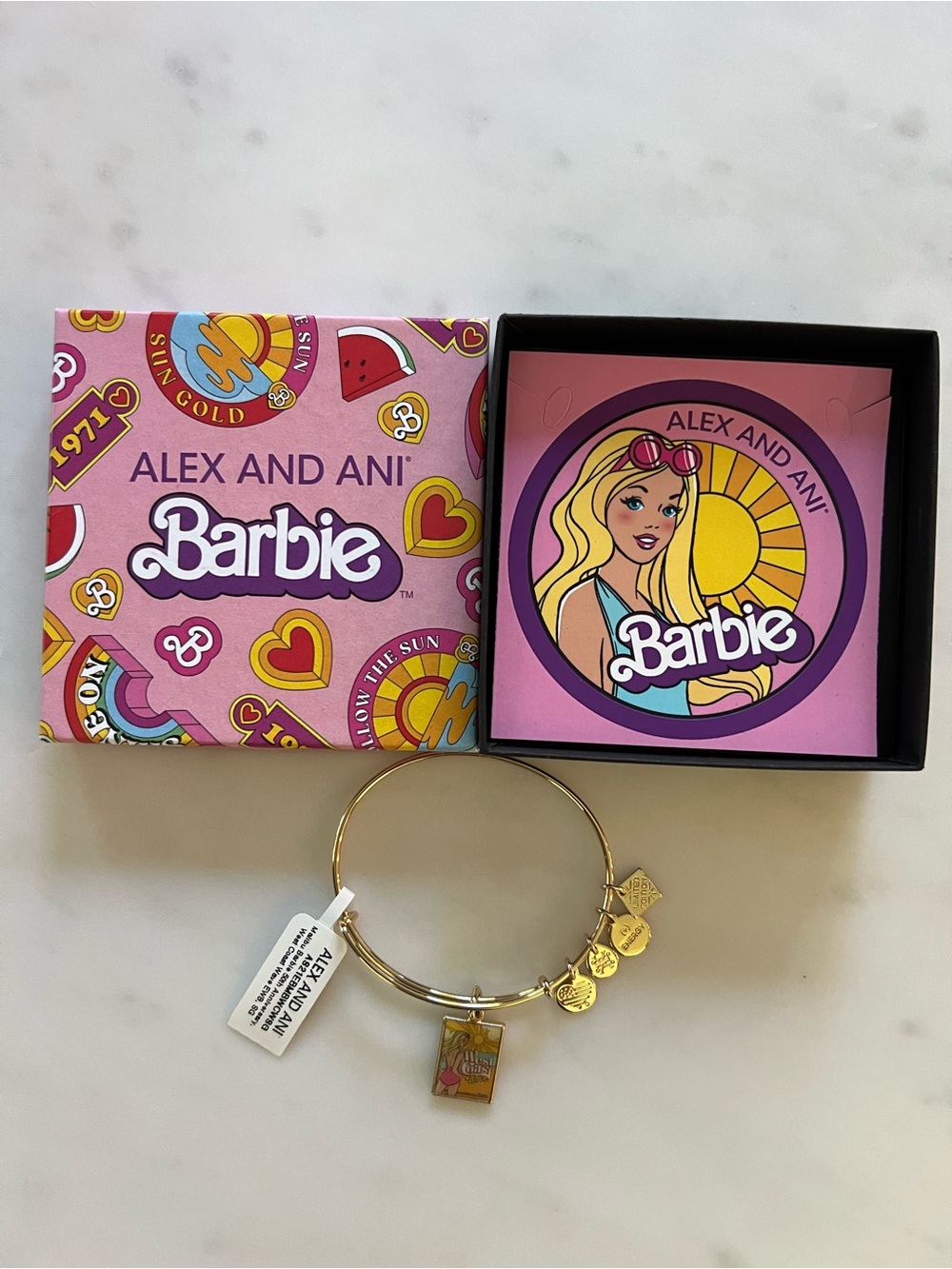 Alex and Ani Barbie Malibu 50th Anniversary West Coast Wave Bangle NWT